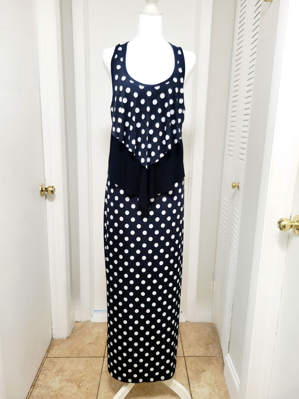 Polka Dot Maxi Dress with Overlay By Pretty Young Thing